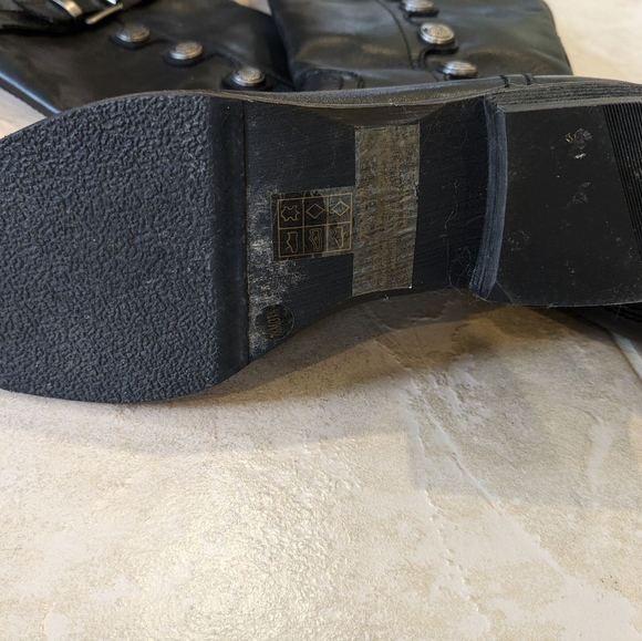 Punk/goth leather knee high boots - Picture 4 of 6